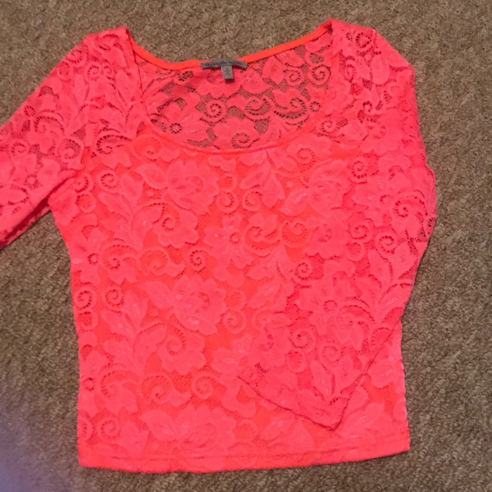 Pink Lace Crop Top